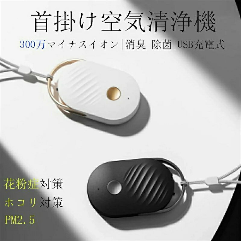 春アイテム 家庭用 首掛け 置き型両方で使える ショップ店長のオススメ 携帯空気清浄機 ウイルス除去 コロナ 首掛け空気清浄機 マイナスイオン 消臭 除菌 ネックレス 小型 超軽量 ほこり 花粉 ダニ 煙 PM2.5 タバコ USB充電式