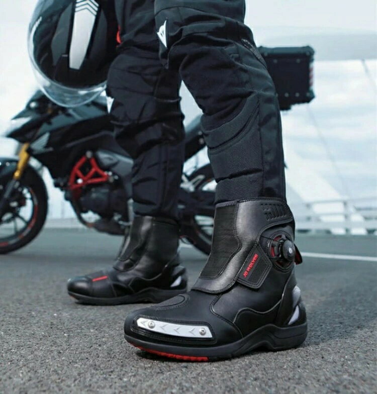 バイクブーツ メンズ レディース ハーフブーツ ロングブーツ ハーフ丈バイクシューズ ハイカット 黒色 ..