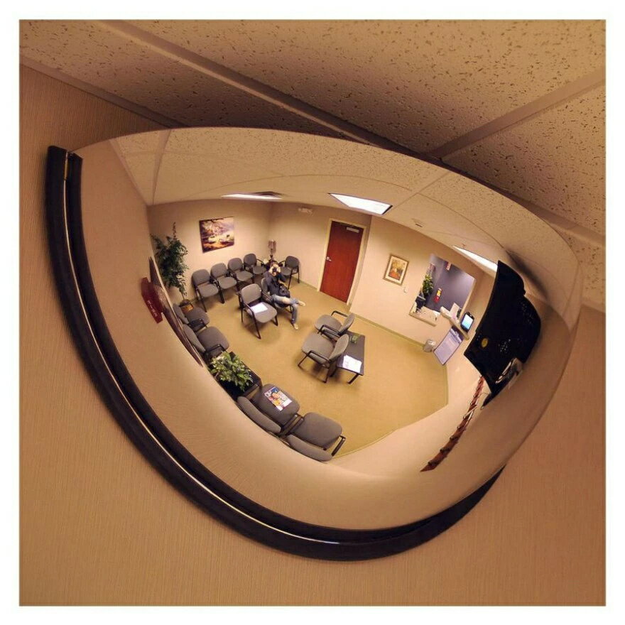 安全ミラー ガレージミラー 道路反射鏡 カーブミラー 凸面ミラー 接着タイプ 室内専用 アウトドア交通..