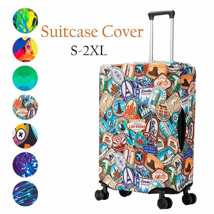 海 汚れ 機内 盗難防止 荷物 出張 旅行 保護 傷防止 洗濯可 伸縮素材 トランクケース用 Inch適用 18-29 7color キャリーカバー