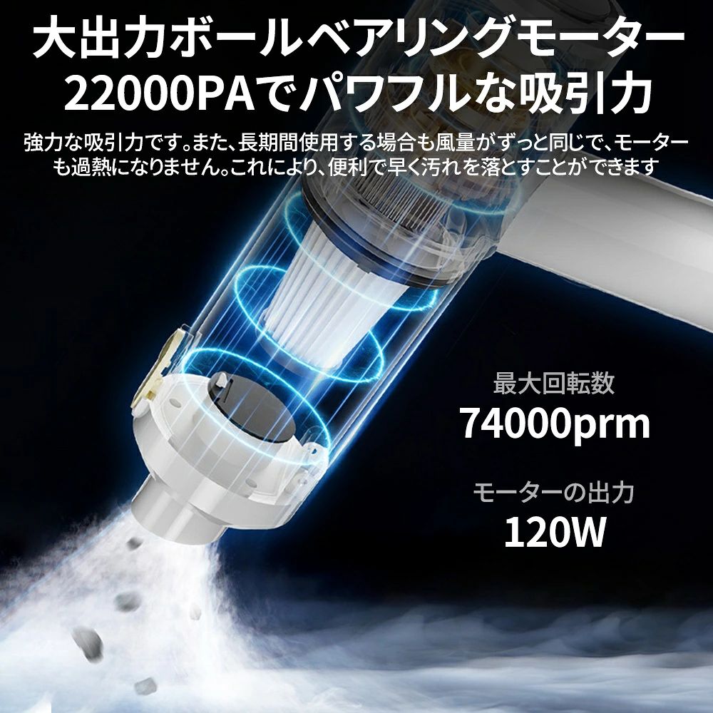 新発売！掃除機 ハンディ掃除機 コードレス 強力 車用掃除機 ブラシレスモーター ...