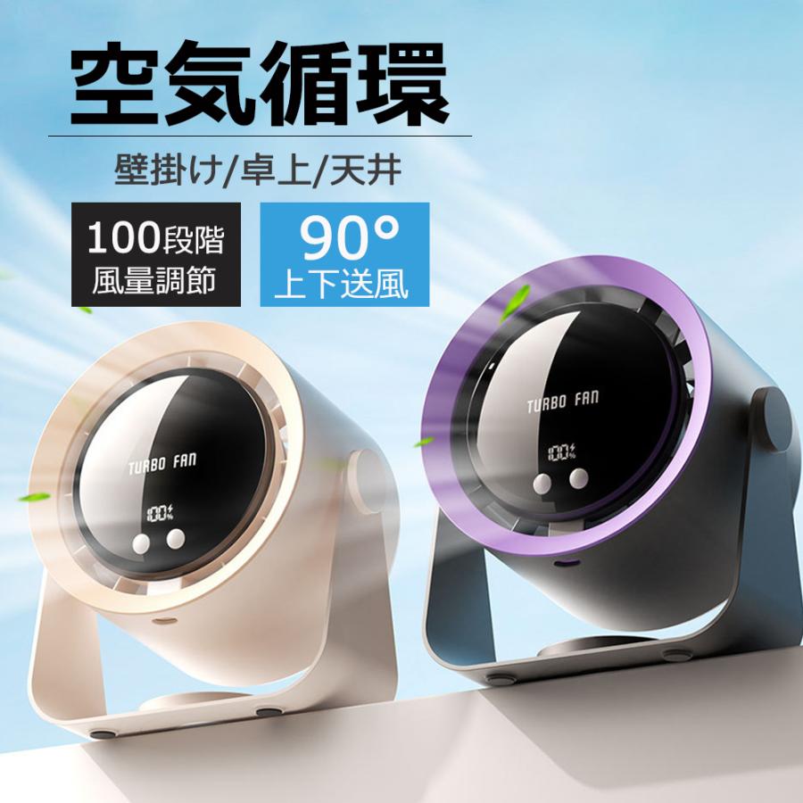 【製品仕様】●カラー：ホワイト、ピンク、グレー●サイズ：約180*119*205mm●本体重量：約813g●バッテリー容量：4000mAh●充電時間：約3時間●定格入力：5V-1A●素材：ABS+PP+LED【2025新登場・卓上扇風機】パ...