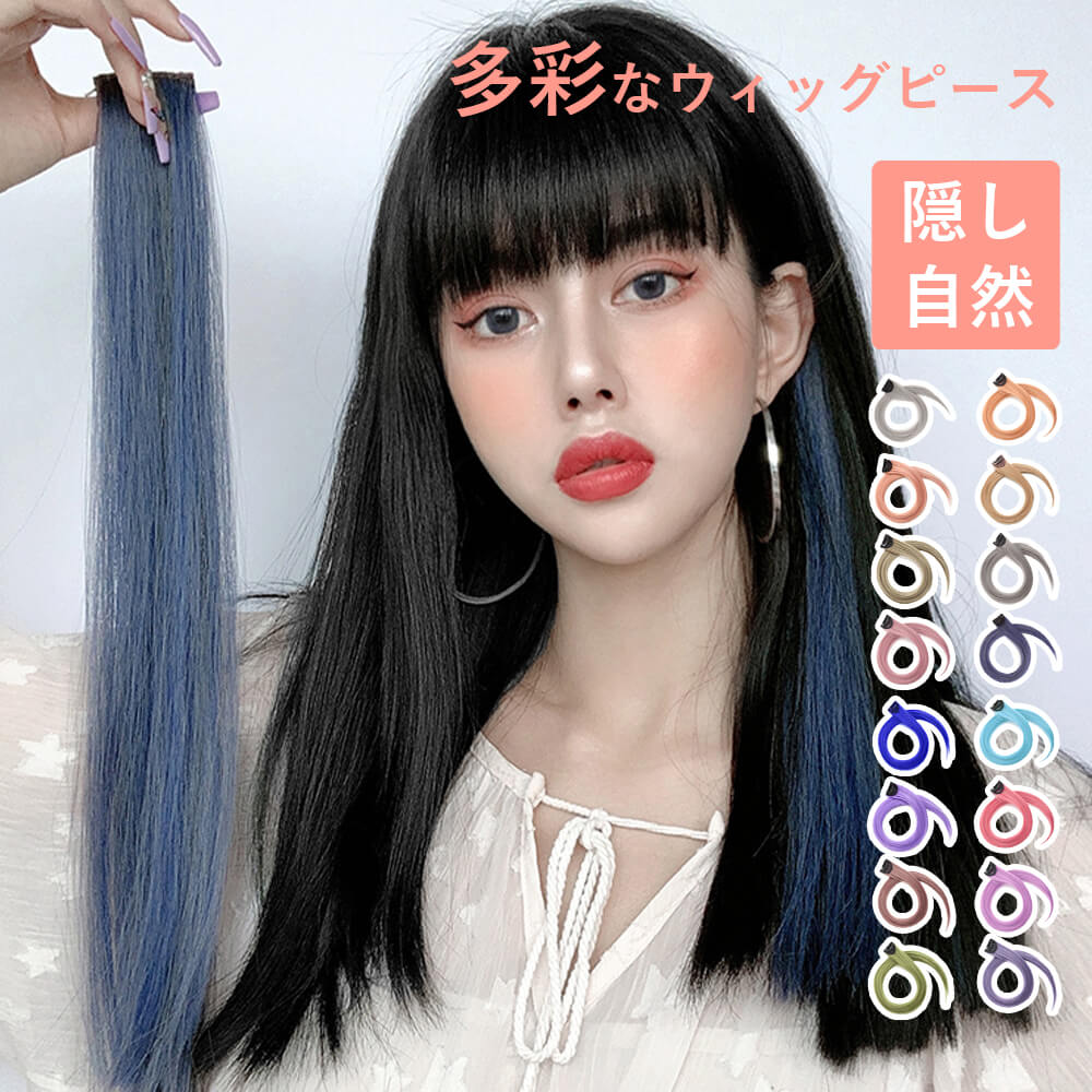 エクステ グラデーション ロング メッシュ 襟足 ショート 前髪 ワンタッチ式 カラーエクステ エクステ ワンタッチ