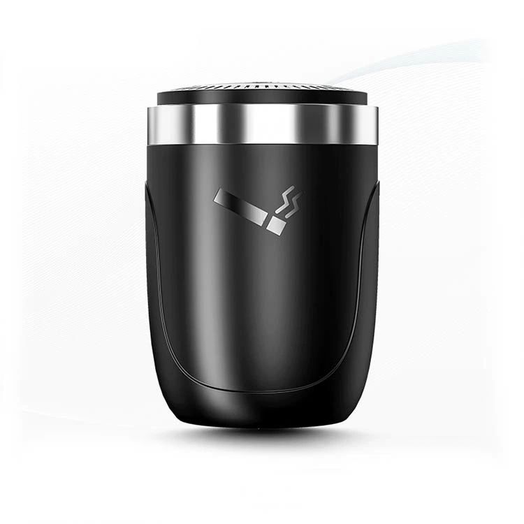 車 夜間 LED搭載 車 おしゃれ 灰皿 おしゃれ アッシュボトル 蓋付き LED付 マットブラック フタ付 車用 アッシュトレイ