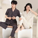 半袖 夏 男女2着 セット メンズ ルームウェア パジャマ 前開き 春夏 レディース 綿 ペアパジャマ ギフト