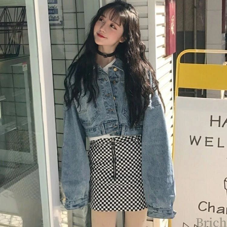 ショート丈 フィット デニムジャケットコート Gジャン ダメージ 春アウター 長袖 コットン トップス