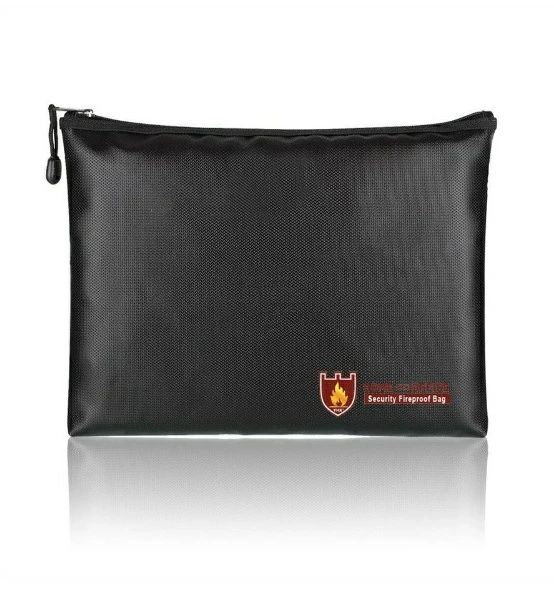 耐火バッグ 耐火 袋 34 x 25CM 耐火ケース 耐火袋 収納ケース 金庫 書類保管ケース 防爆バッグ