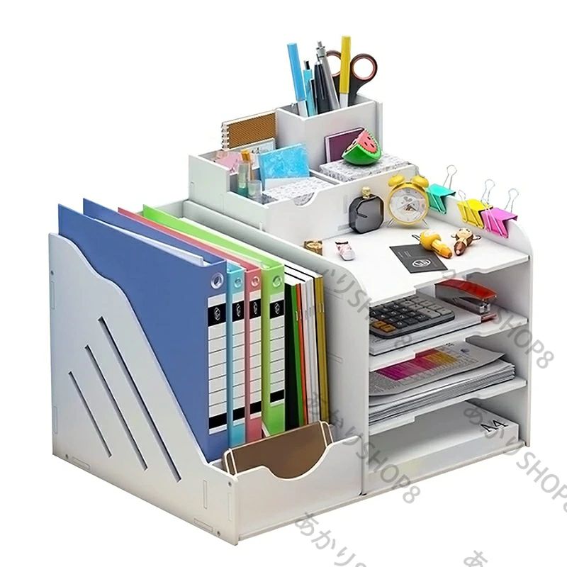 ペン入れ 対応 A4 机上収納ボックス オフィス収納 大容量 卓上収納ラック ファイルボックス デスク上置..