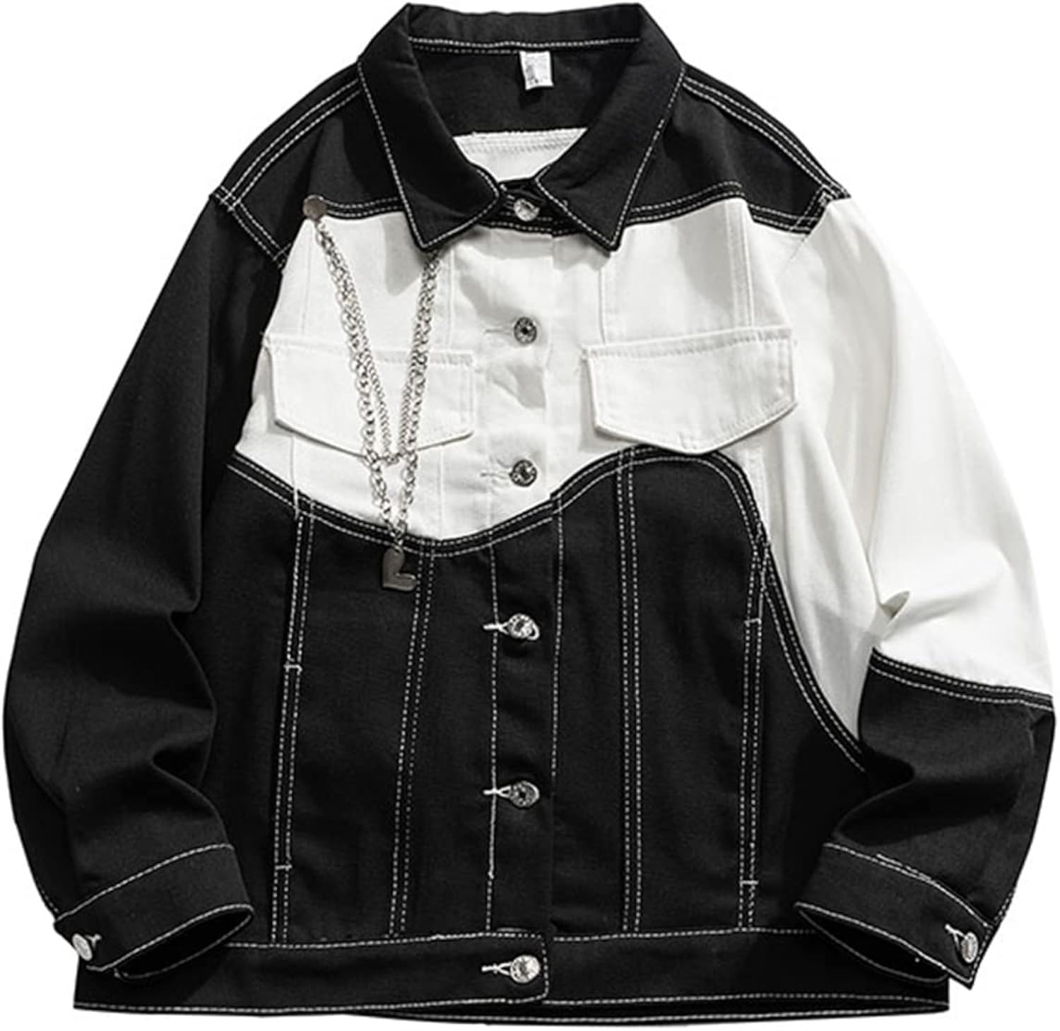 乐天商城 - ゆった 折り襟 お開襟 防寒 防風 春秋 原宿系 ファッション かっこいい 着回し カジュアル メンズ デニムジャケット