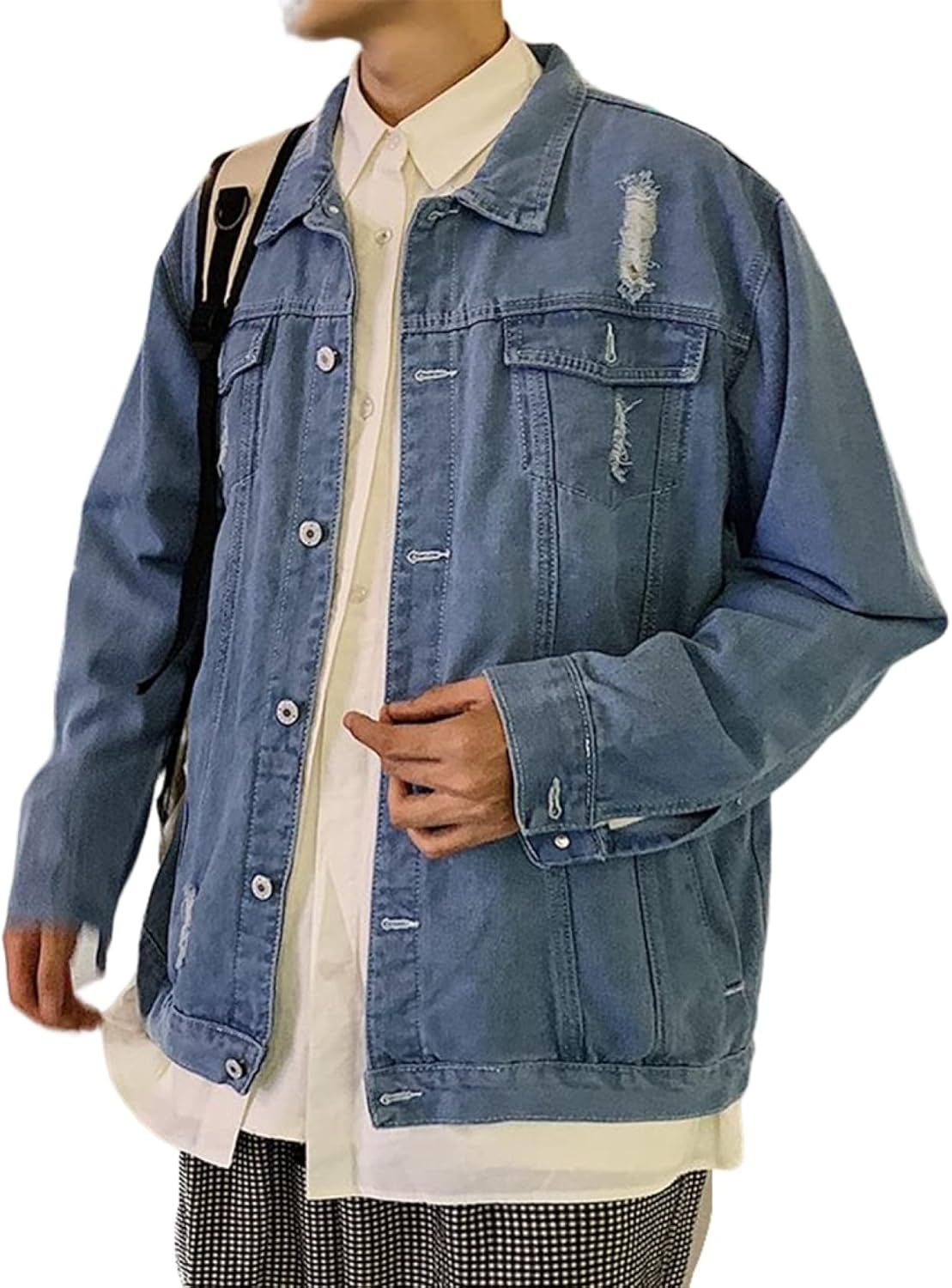 乐天商城 - ヒップホッ 防寒 あったか 裏起毛 厚手 おしゃれ 大きいサイズ ブルゾン ジージャン 折り襟 長袖 秋冬 メンズ ジャケット