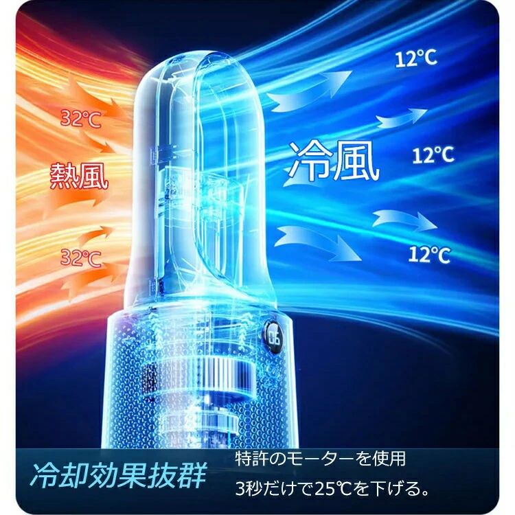 羽なし 羽根無し コンパクト ミスト機能搭載 加湿機能 6段階調整 冷風扇風機 スポットクーラー 羽なし