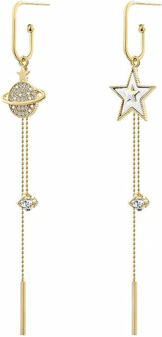 Other - 揺れ ロング オシャレ ゴールド アクセサリー ファンタジー 宇宙 土星 スター 星 左右非対称 アシンメトリー レディス