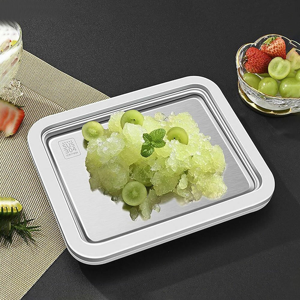 ヨーグルトフライ機 パーティー用 多用途 ステンレス製 シャーベットメーカー 電気不要 ヘラ2本付