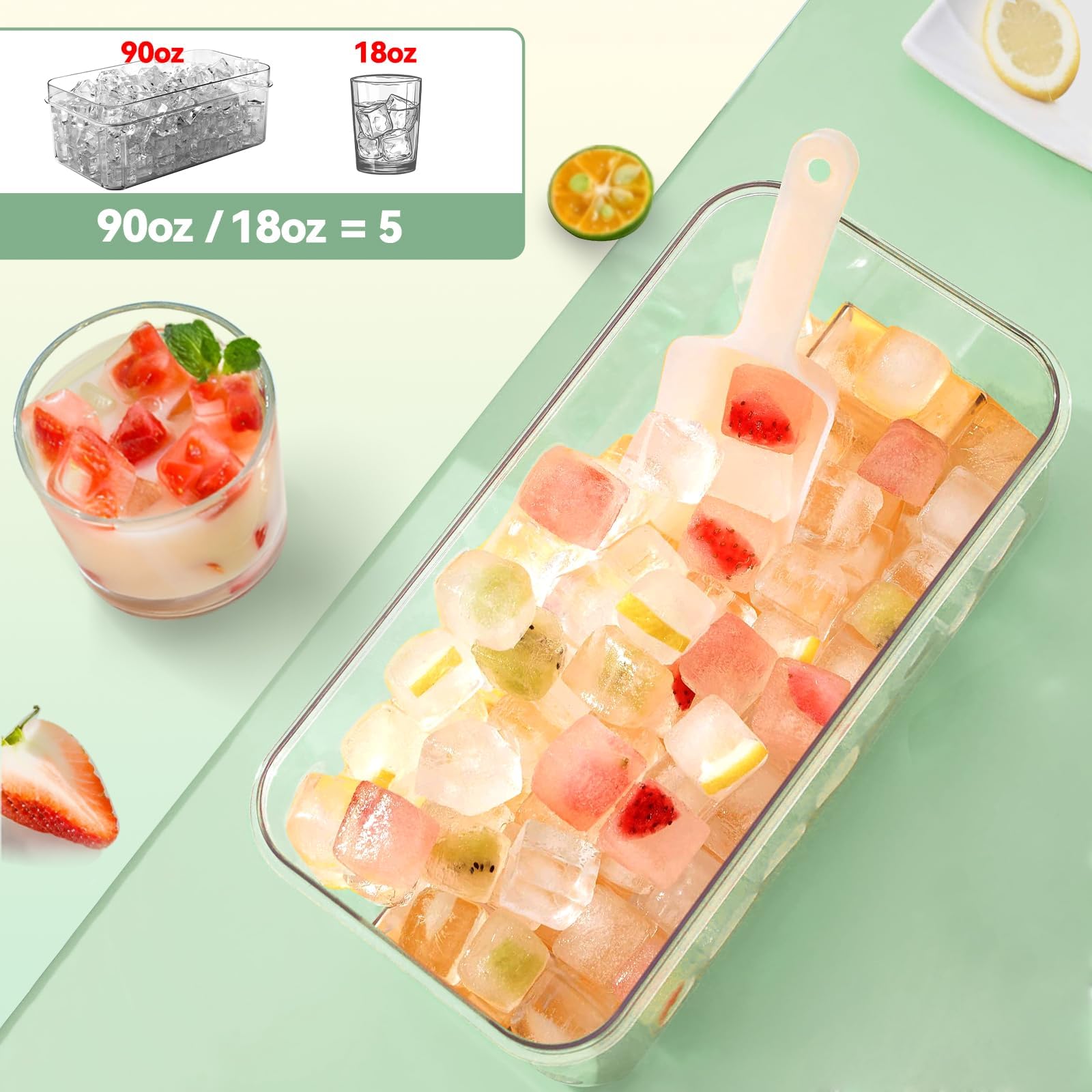 小分け 家庭用 大容量 四角氷 蓋付き 氷の鋳型 氷を1秒で取り出す【食品衛生法適合済】 氷作る容器 氷のかたまり 製氷機