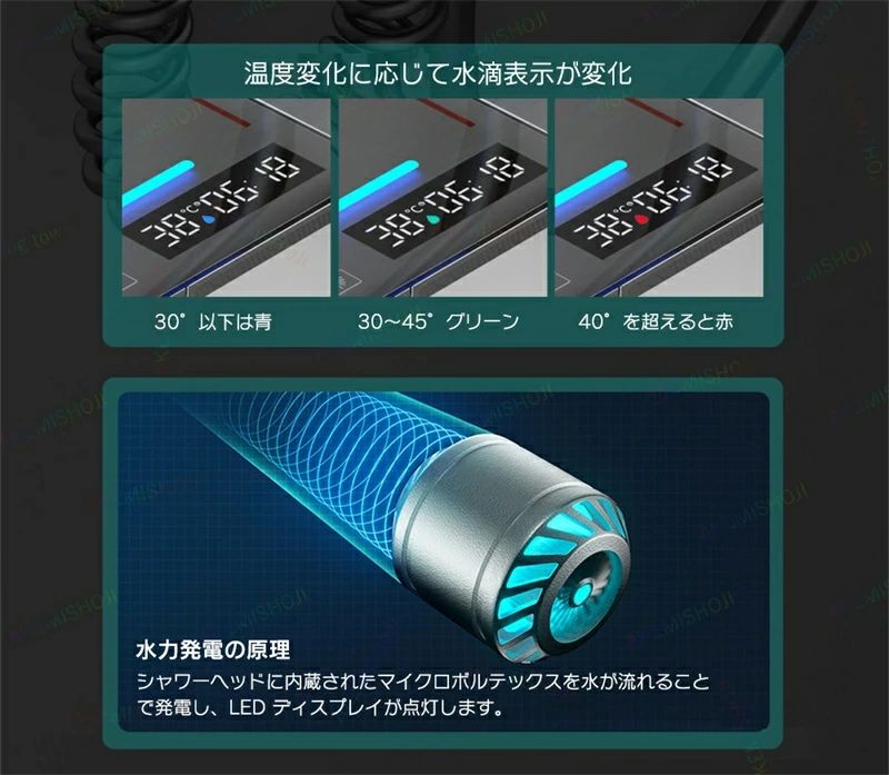 冷温水切り替え 38℃恒温 節水 増圧シャワーヘッド ヘッド 天井シャワー オーバーヘッド ホース付き