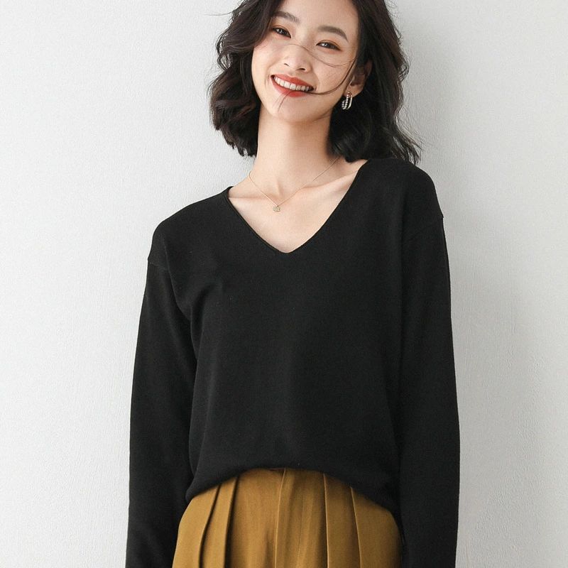 Crew Neck - プルオーバー 無地 セーター クルーネック ニットス 無地 長袖 ニットス レディース セーター ニット