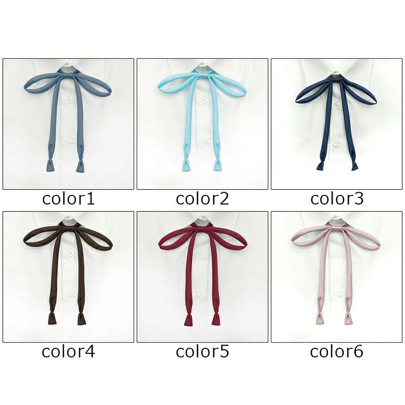 リボン 制服 レディース 蝶ネクタイ 紐 無地 シンプル コスプレ 可愛い アジャスター付き ブラウス用 卒業式 通学