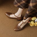 ハイヒール オックスフォードパンプス クロスストラップ ウィングチップパンプス 牛革 パンプス レディース