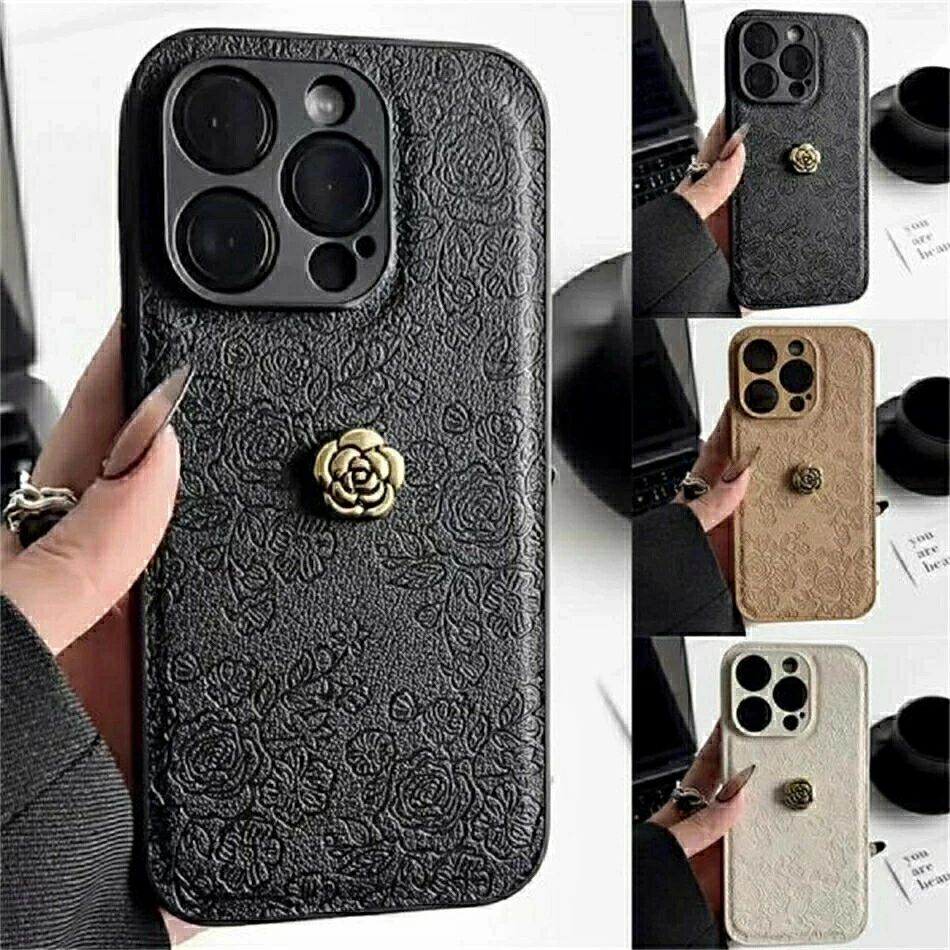 iFace 気質復古皮質ツバキの花 ケース iPhone15pro ケース iPhone16promax ケース iPhone16pro ケース iPhone16 ケース