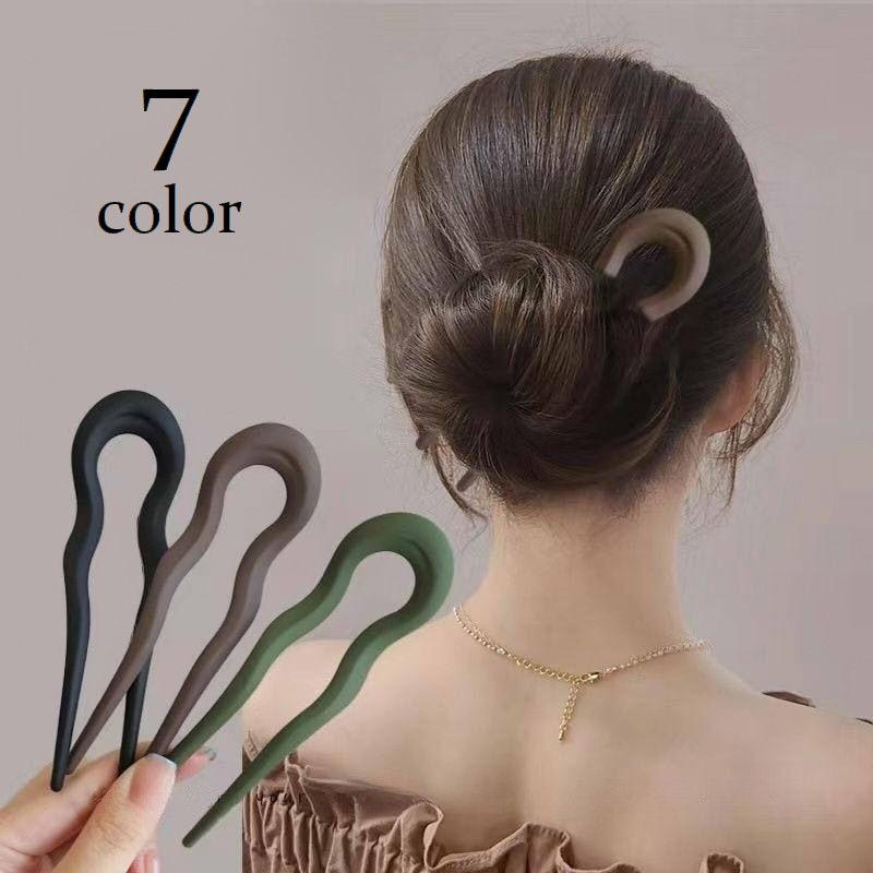 乐天商城 - 婦人用 女性用 シンプル 簡単 挿すだけ まとめ髪 ヘアアレンジ 髪飾り ヘアアクセサリー レディース U字型 簪 かんざし