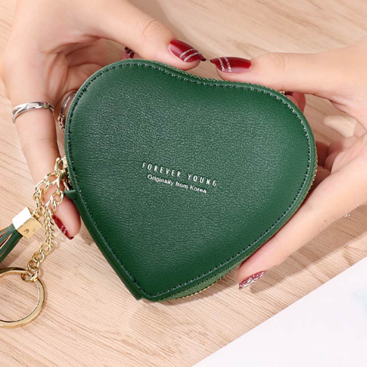 コ イヤホンケース カードケース ハート型 小物入れ ポーチ かわいい レディース ケース 合皮 鞄付け