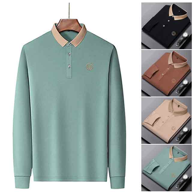 普段着 通勤 出張 春秋 作業着 仕事着 スポーツ ビジネス Polo トップス 長袖 メンズ
