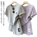 レ 夏物 半袖 Tシャツ ショートパンツ 2点セット 上下セット パジャマ ワンマイルウェア 部屋着 リラックス