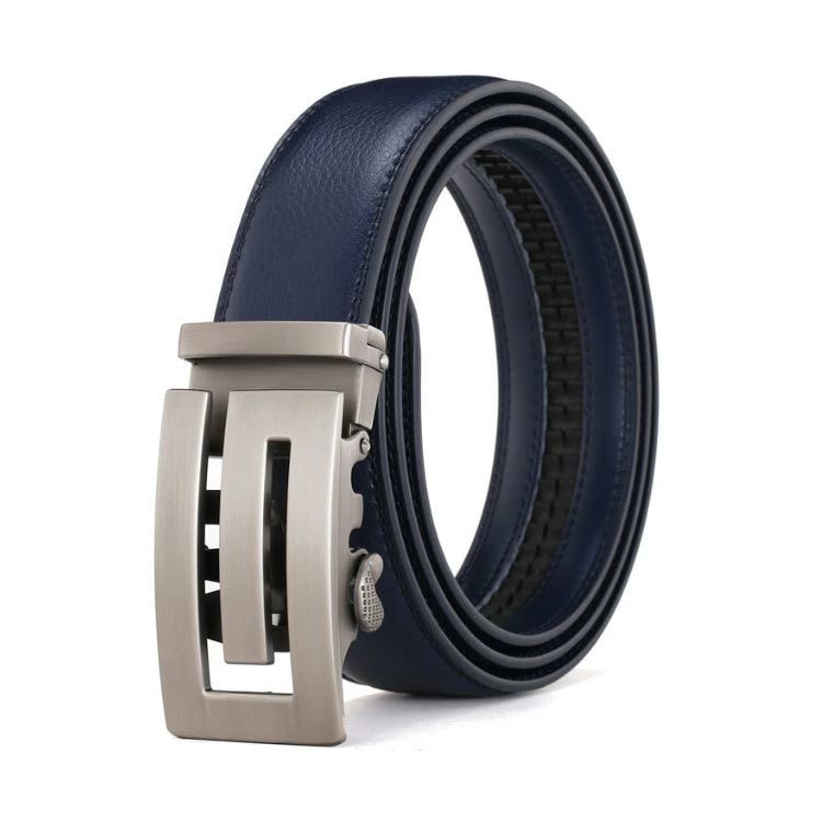 メンズ ワンタッチ ブラック ゴルフベルト 牛革 本革 無断階調整 ベルト ゴルフウェア 穴なし 【送料無料】紳士