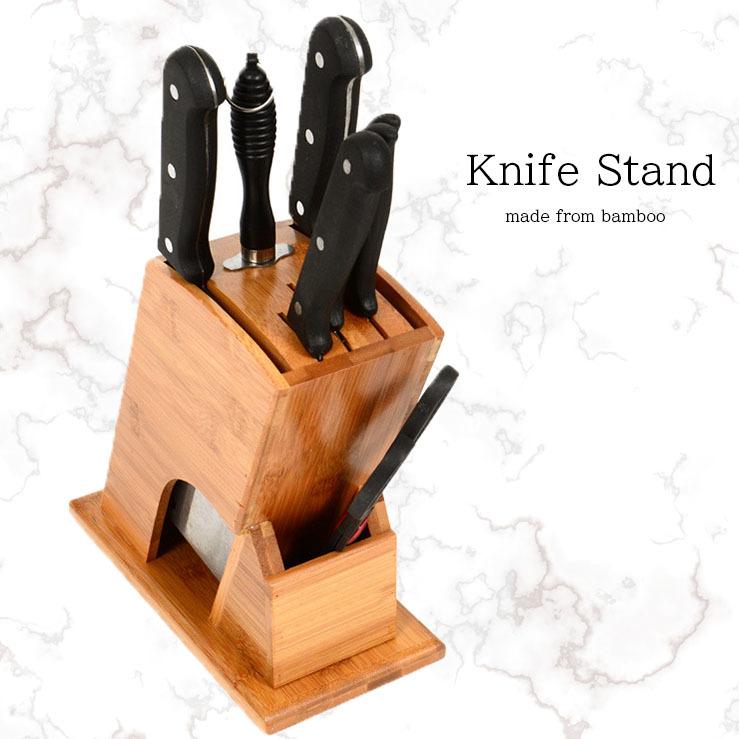 ペティナイフ キッチン 木 ナイフスタンド ウッド ケース 包丁収納 包丁立て 大容量 木製 竹 スタンド