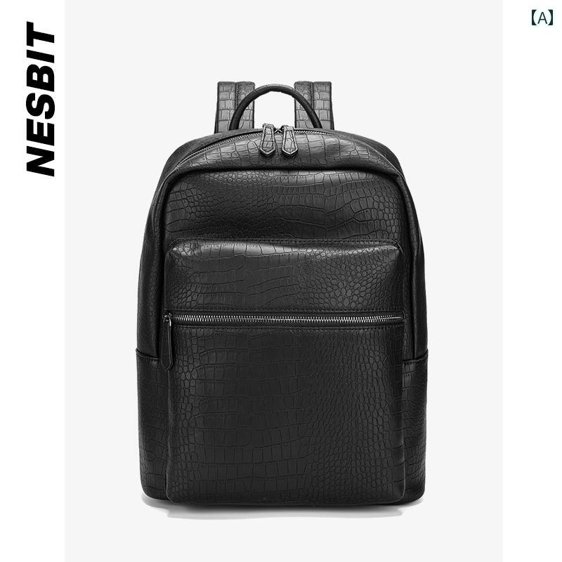 30代 40代 大容量 NESBIT オールド マネー スタイル メンズバッグ シンプル 軽量 高級 クロコダイル 柄..
