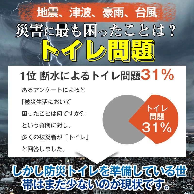 防災 防災グッズ 消臭 抗菌 大便 小便 携帯トイレ 180回分 凝固剤 非常用トイレ 災害用 簡易トイレ