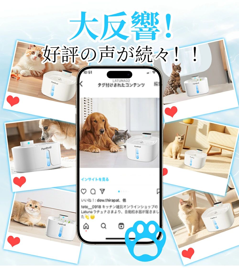 循環 自動 ペット 互換性 フィルター5層構造 お手入れらくらく 水飲み器 給水器 3.2L 犬 猫