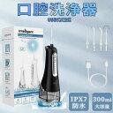 歯周病予防 歯ブラシ 水圧 300ml大容量タンク 口腔洗浄機 歯 口腔ケア ジェットウォッシャー コードレス口腔洗浄機
