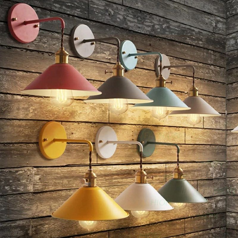 ア ウォールランプ 書斎 寝室 洗面所 玄関 階段 壁掛け照明 レトロ 壁付け 傘型 和風笠 おしゃれ LED対応 北欧 [2]