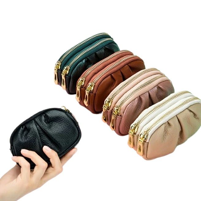 ペア 牛革 コインケース レザー 本革 大容量 革 ケース 2個収納 スマートキー ミニ財布 小銭入れ 可愛い 大容量 レディース