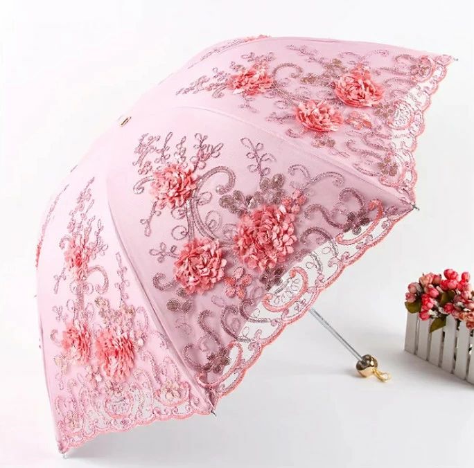 プレゼン 母の日 紫外線対策ギフト レディース傘 おしゃれ日傘 花柄レース刺繍傘 晴雨兼用傘