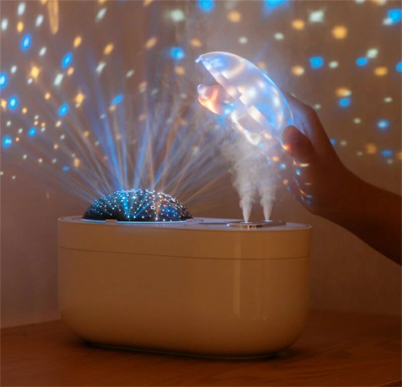 風邪予防 乾燥対策 保湿 ダブル加湿 大容量 プラネタリウム プラネタリウムツイン加湿器 蓄電式 小型 ..