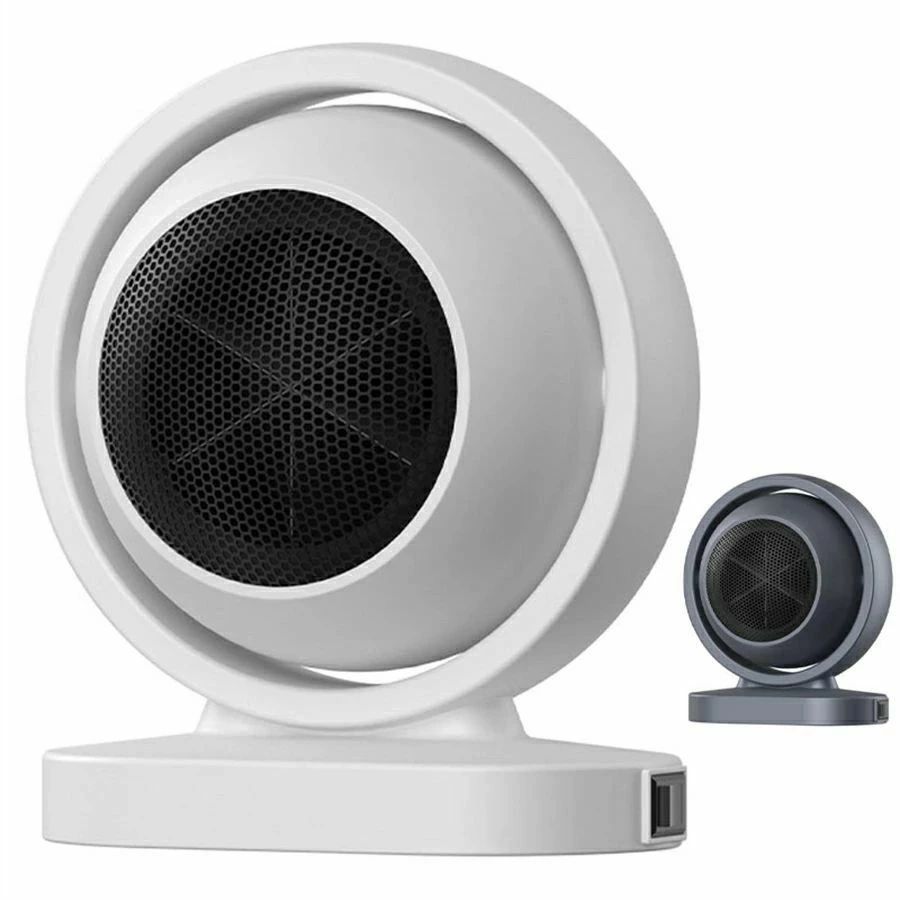 オフィス 脱衣所 洗面所 節電対策トイレ 静音 ミニデスクヒーター 取っ手付き 過熱保護 転倒オフ 電気 ファンヒーター(2)