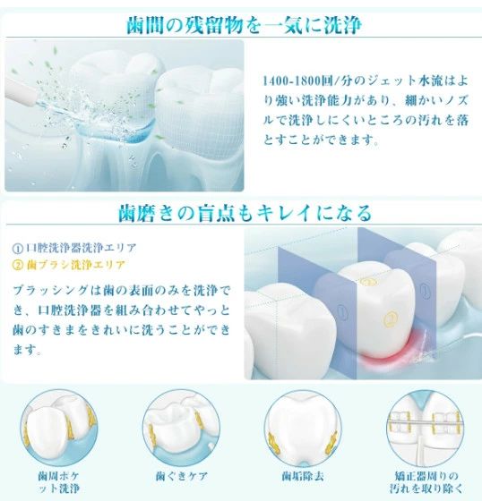 ジェットウォッシャー 美歯器 ウォーターフロス 口腔洗浄機 歯間ジェット洗浄 歯垢...