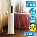 静音 UV除菌 節電 省エネ 8L大容量 ウイルス除去 40畳 スチーム式 アロマ 超音波式 空気清浄機