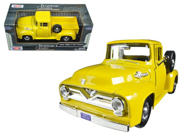 1/24　MOTORMAX☆1955　フォード　F100　ピックアップトラック　黄色　パンプキントラック　【予約商品】
