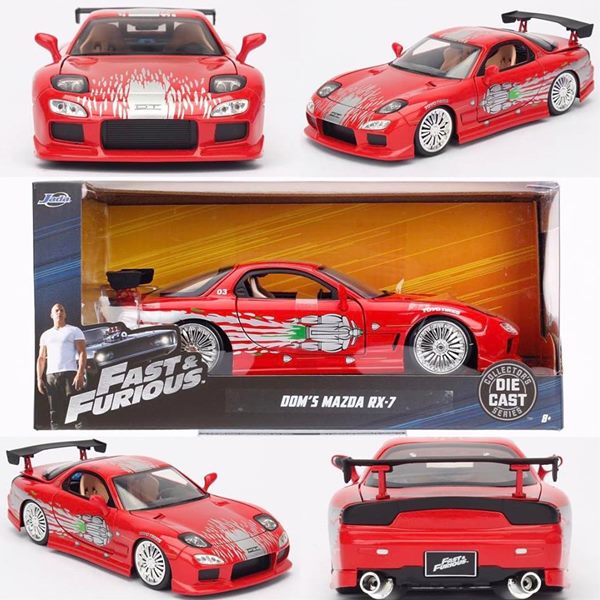 ワイルドスピードミニカー　1/24　JadaTOYS☆ワイルドスピード　1997　マツダ　RX7　カスタム仕様！　赤色　【予約商品】