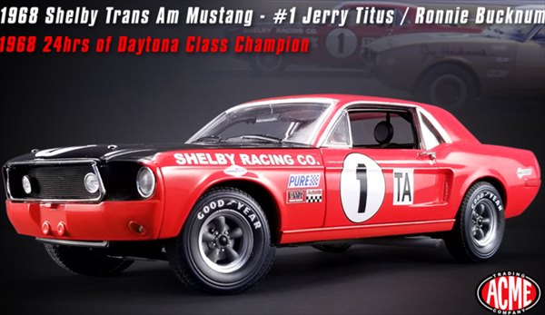 ミニカー 1/18 ACME☆1968 シェルビー Jerry Titus Shelby GT-350 702台特別限定モデル！ フォード マスタング エレノア 60セカンズ 【予約商品】