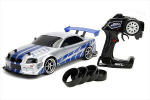 【ラジコン】 ドリフトラジコンワイルドスピード　1/10　JadaTOYS☆ワイルドスピード スカイラインGTR　R34　シルバー/ブルー