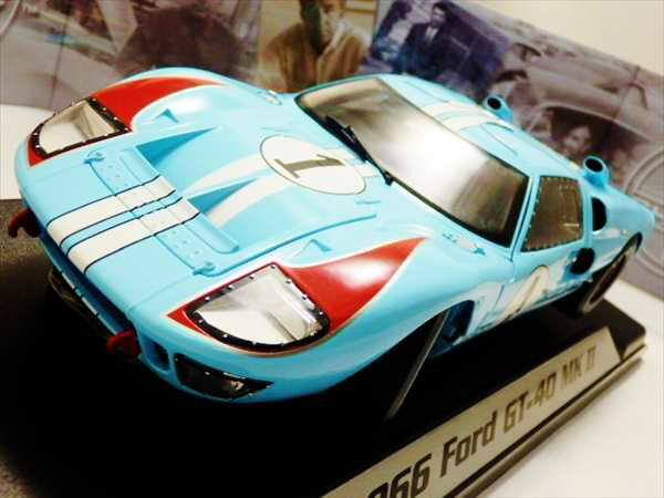 ミニカー 1/18 SHELBY COLLECTIBLES☆1966 フォード GT40 MK2 水色 フォードvs フェラーリ特別限定モデル！【予約商品】