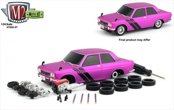 ミニカー　1/24　M2MACHINES　1970　ダットサン510　（モデルキット）ピンク色　ブルーバード510　　予約商品