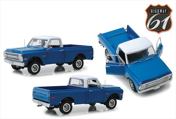 人気が高い ミニカー 1 18 Highway61 1970 シボレー C10 ピックアップトラック 青 白色 アメ車 予約商品 New限定品 Saosebastiao Se Df Gov Br