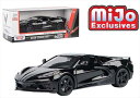 ミニカー　1/24　MOTORMAX☆ 2020　コルベット・スティングレー　C8　黒色　 Chevrolet Corvette C8 Stingray 　【予約商品】