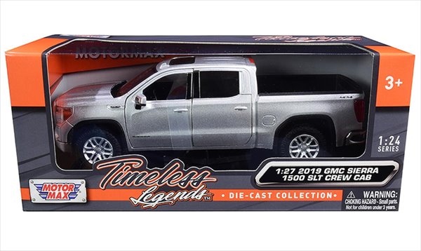 ミニカー　1/24　MOTORMAX☆GMCユーコン　デナリ　トラック　銀色　アメ車　2019 GMC Sierra 1500 Denali Crew Cab