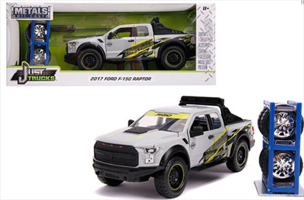 ミニカー 1/24 JadaTOYS☆2017 フォード F-150 ラプター トラック グレー色 アメ車 メッキホイール交換キット付き！2017 Ford F-150 Raptor【予約商品】